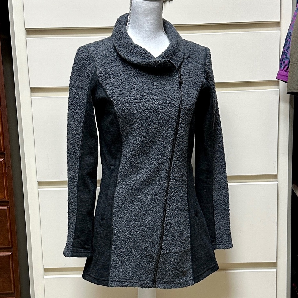 KUHL women's Kozet Long Jacket Wool Blend Asymmetrical Zip size XS